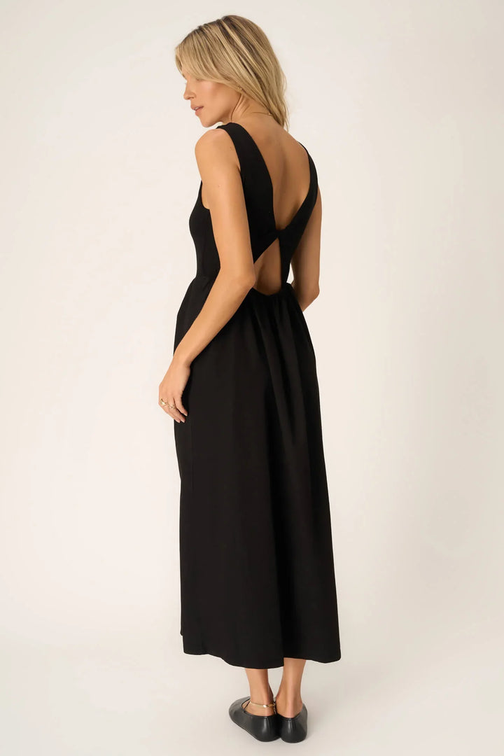 PROJECT SOCIAL T - The Corinne Mixed Fabric Tank Dress – Black