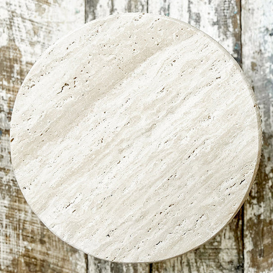 Stone Top Wood Round Decorative Risers, Set of Two