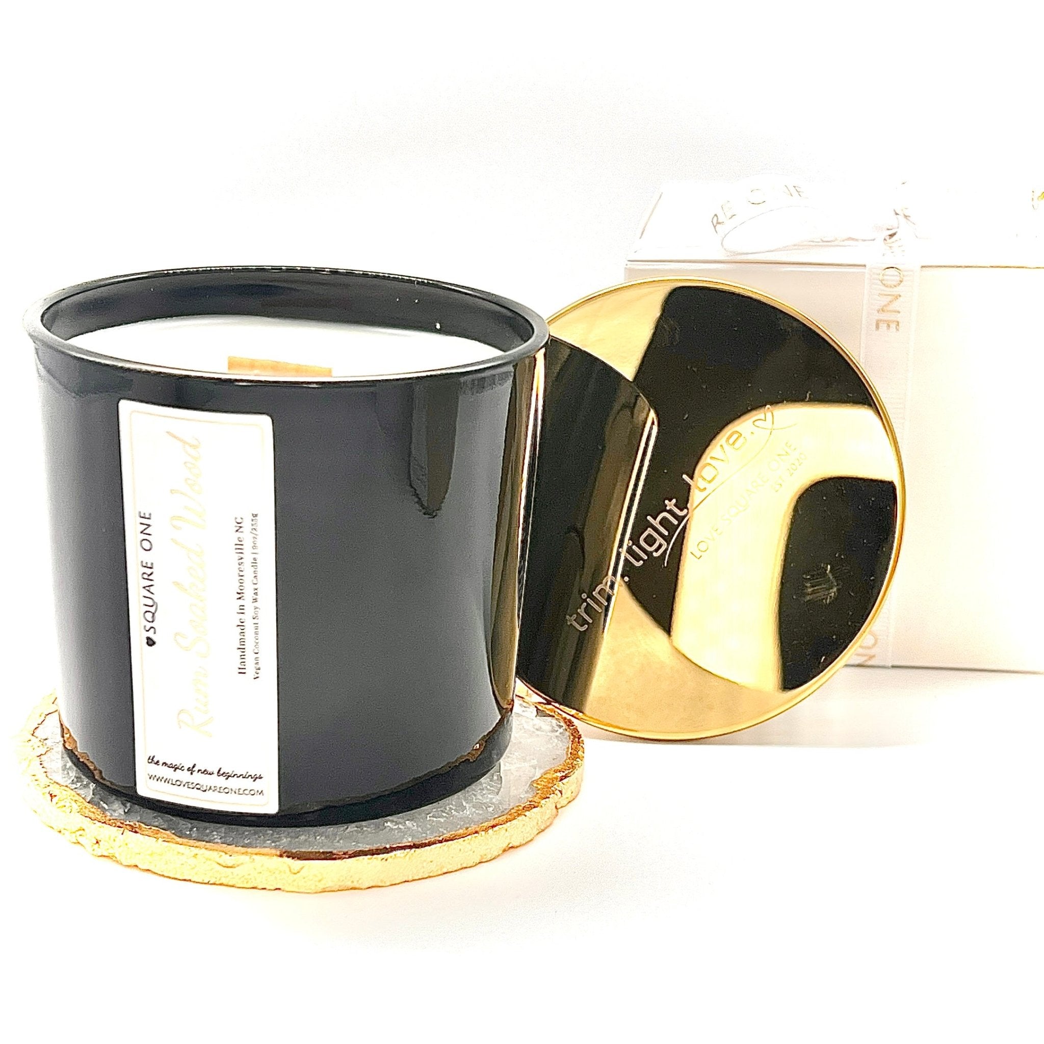 Rumsoaked Wood Candle, Dark Rum Oak, 9 oz