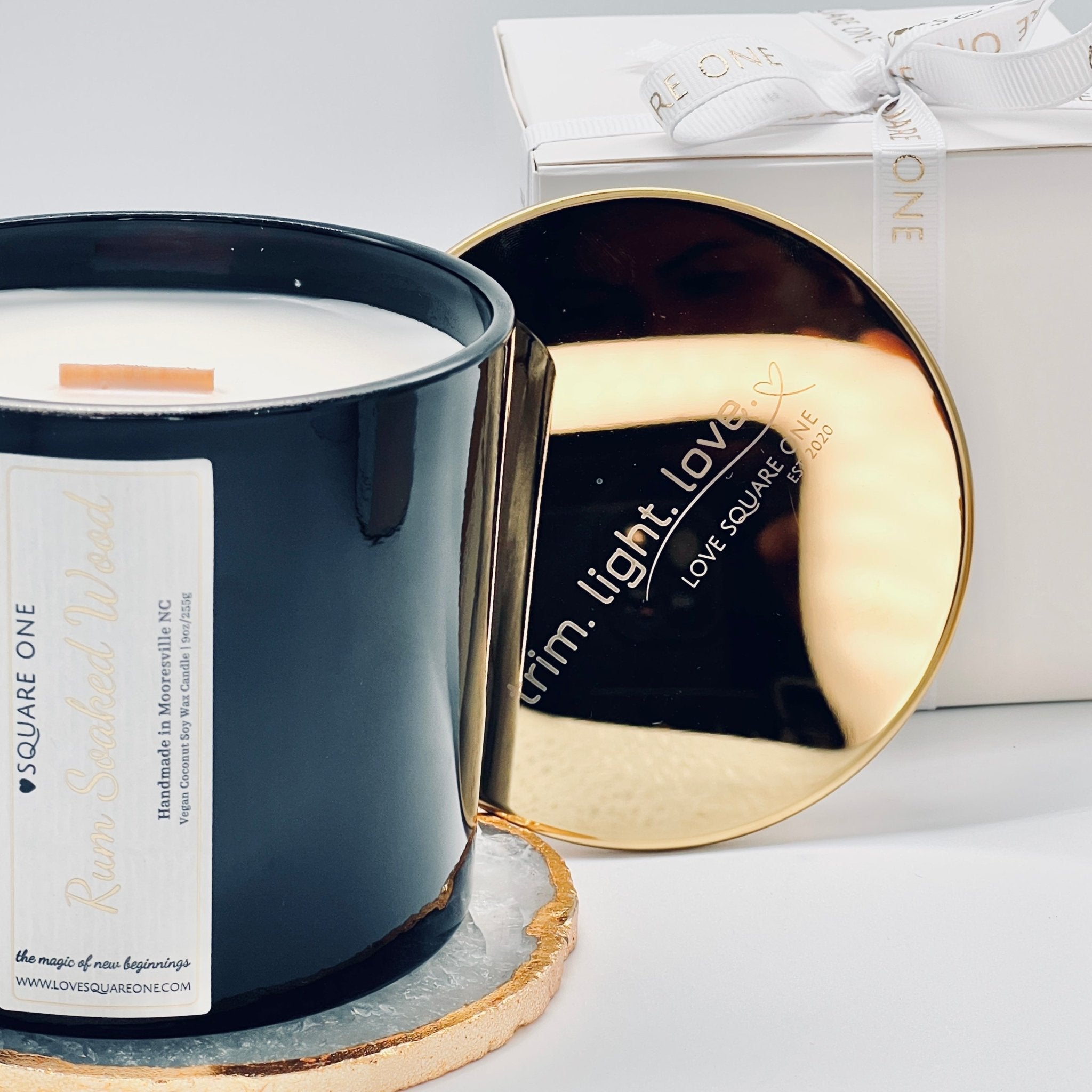 Rumsoaked Wood Candle, Dark Rum Oak, 9 oz