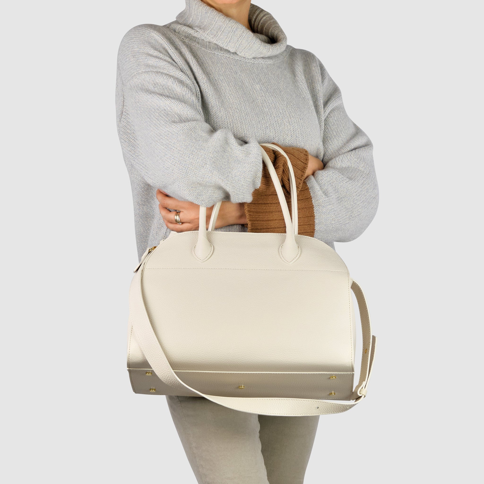 Italian Genuine Calf Leather Top-Handle Bag 413912