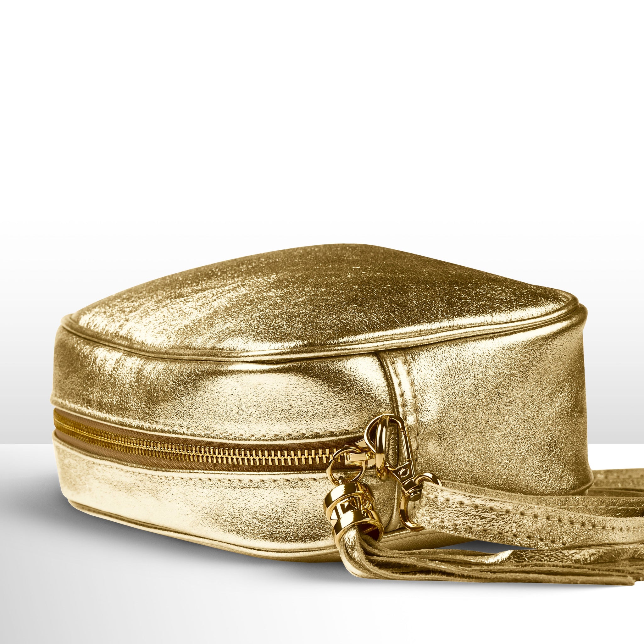 Metallic Suede Leather Crossbody Bag