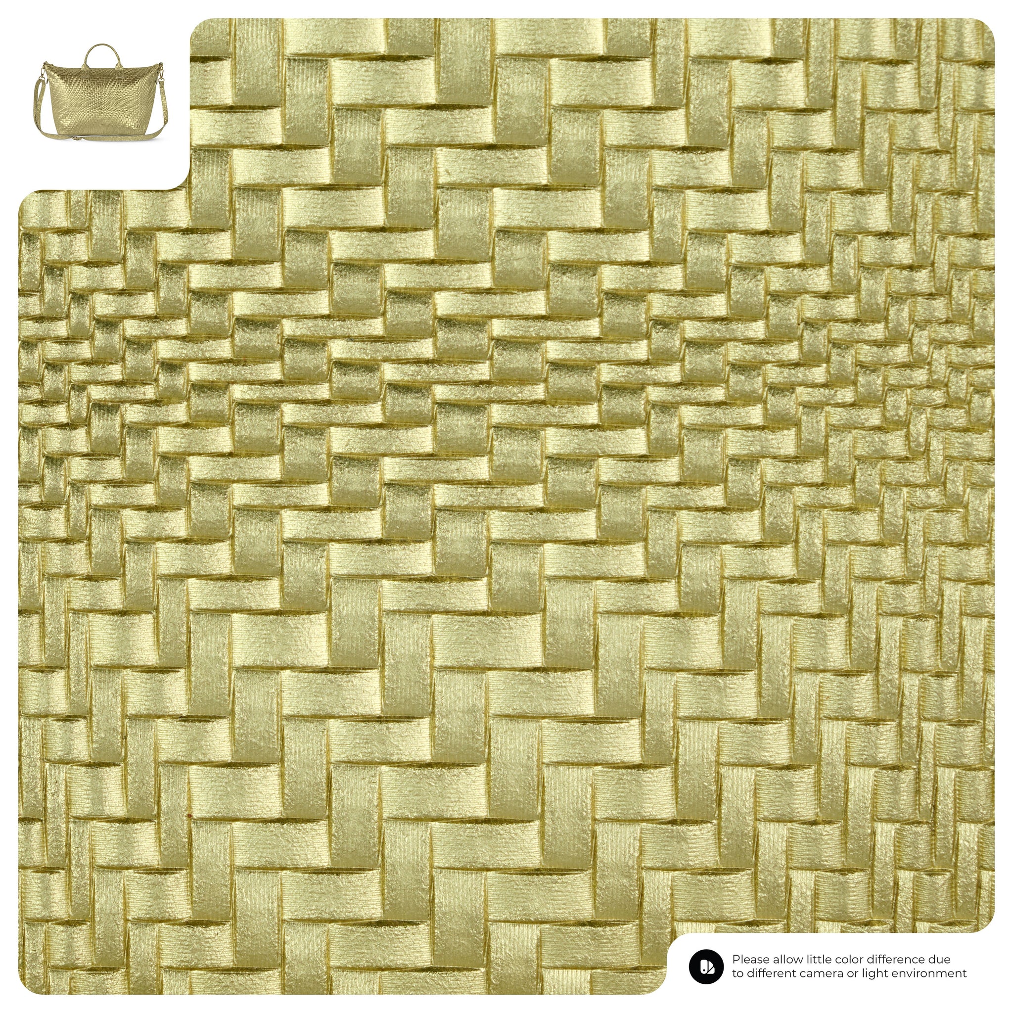 Grid Metallic Suede Leather Top-Handle Bag