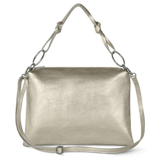 Metallic Calf Leather Shoulder Bag