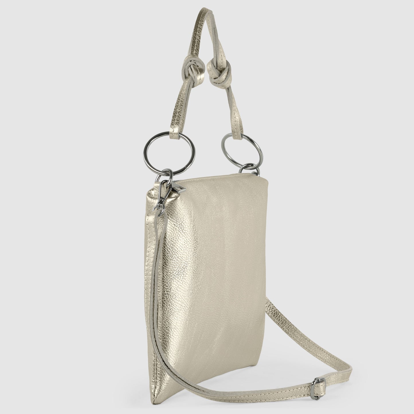 Metallic Calf Leather Shoulder Bag