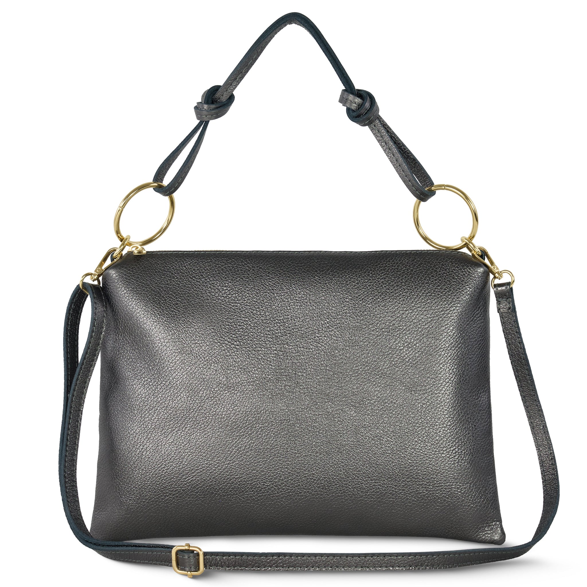 Metallic Calf Leather Shoulder Bag