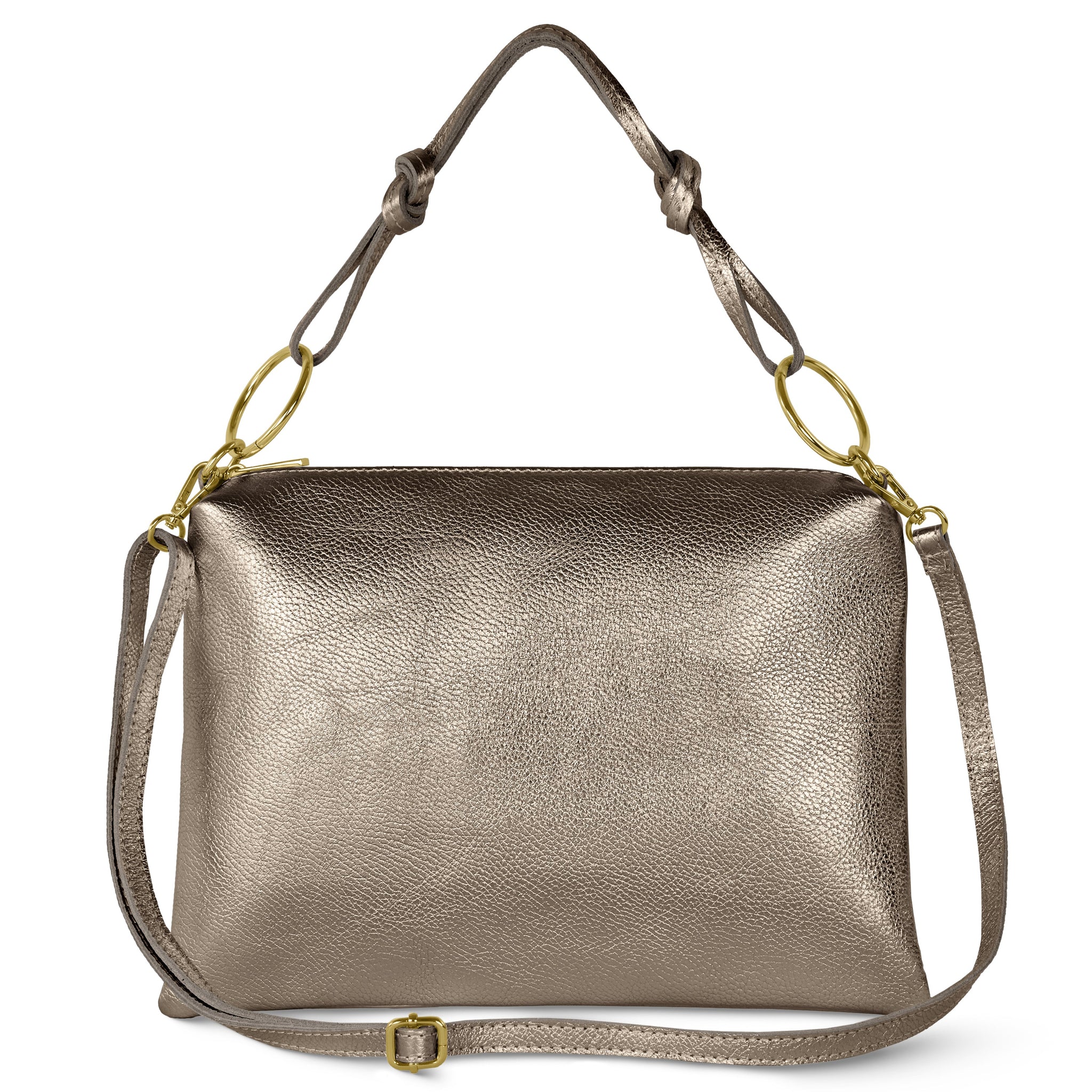 Metallic Calf Leather Shoulder Bag