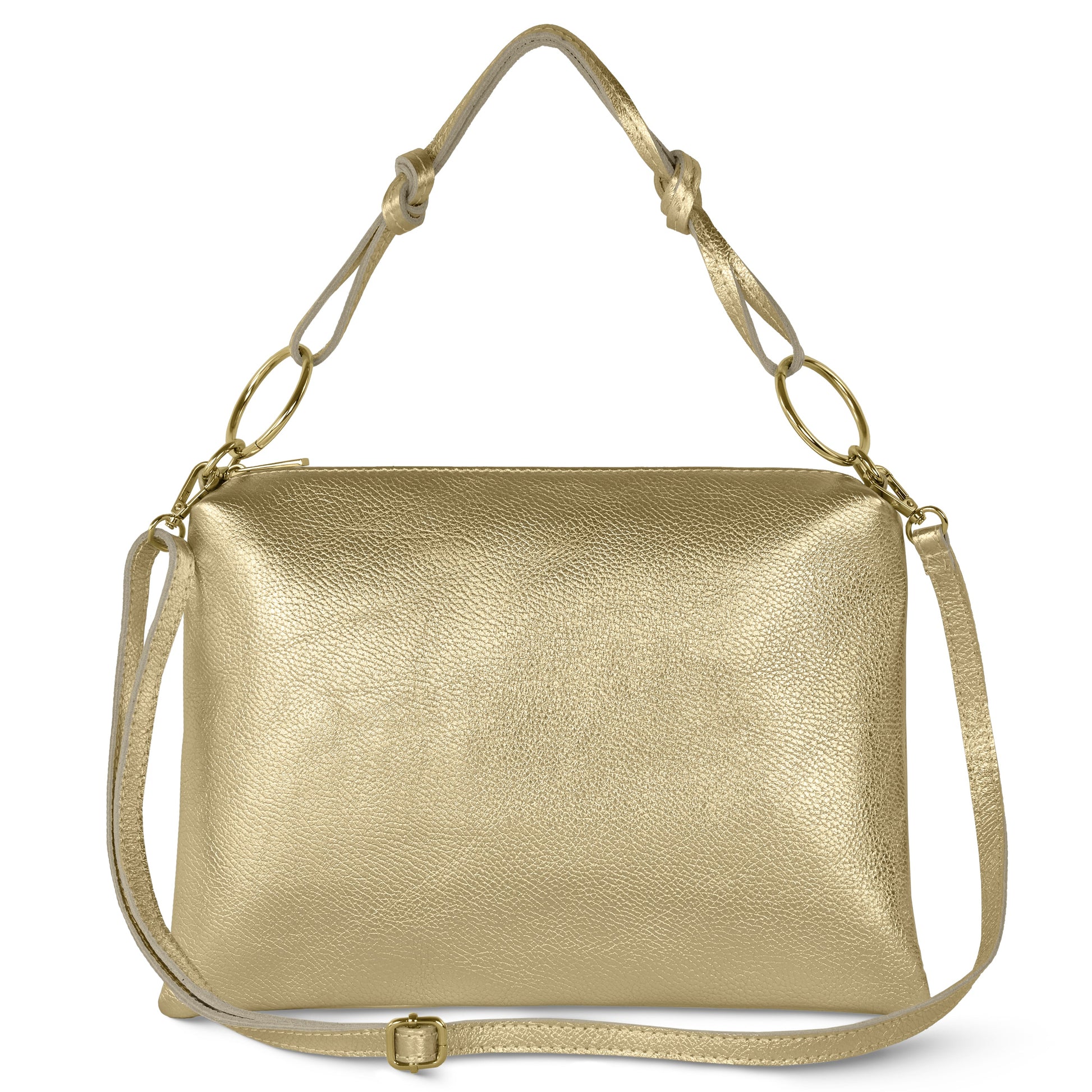 Metallic Calf Leather Shoulder Bag