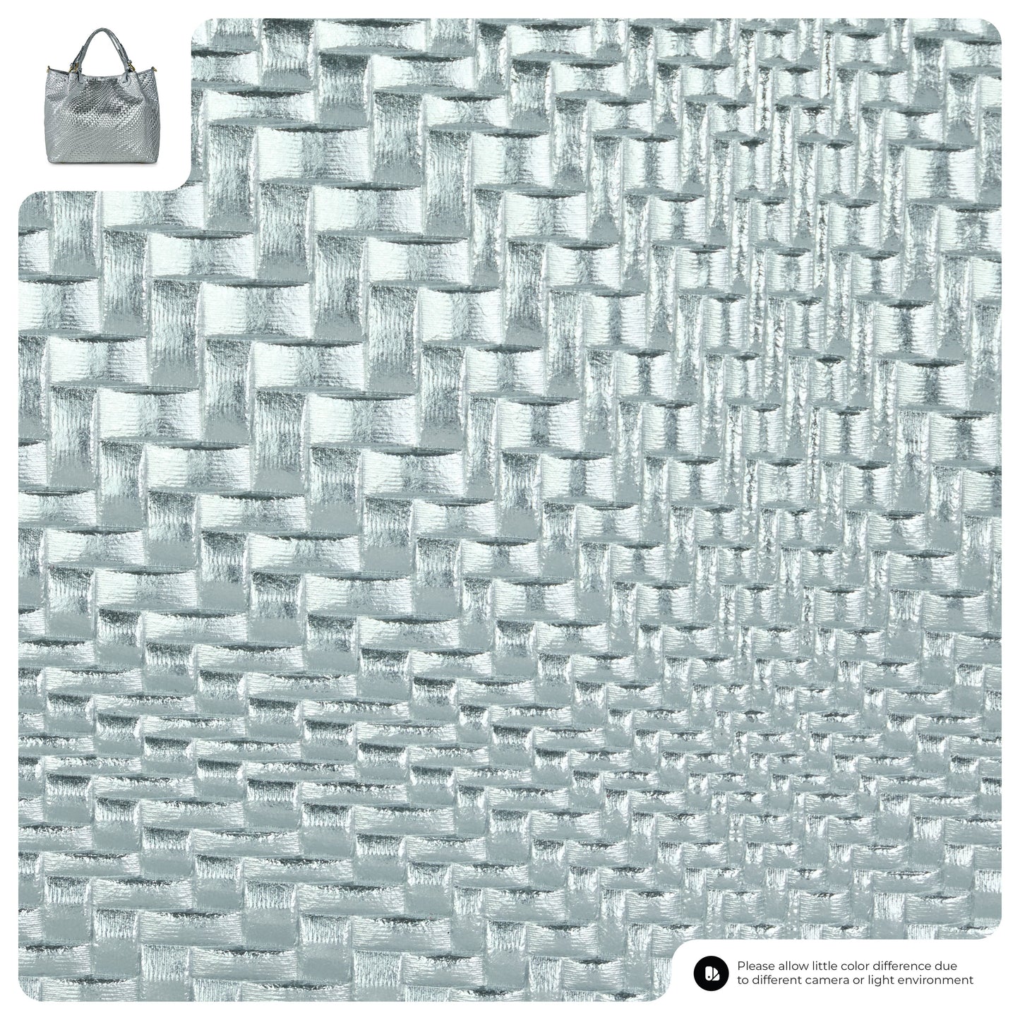 Grid Metallic Suede Leather Top-Handle Bag