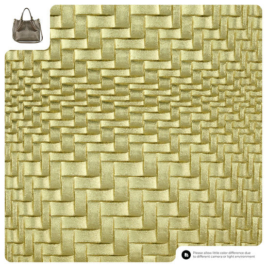 Grid Metallic Suede Leather Top-Handle Bag