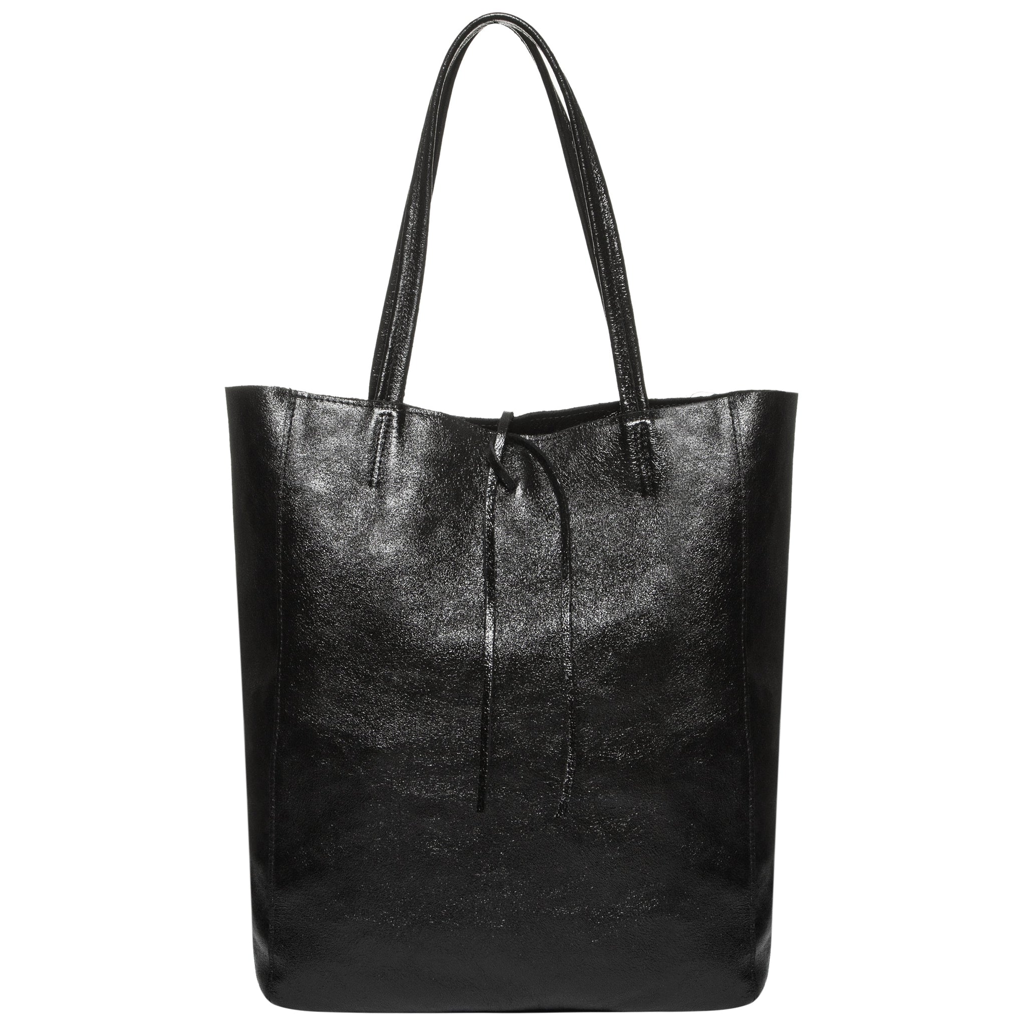 Metallic Suede Leather Tote Bag