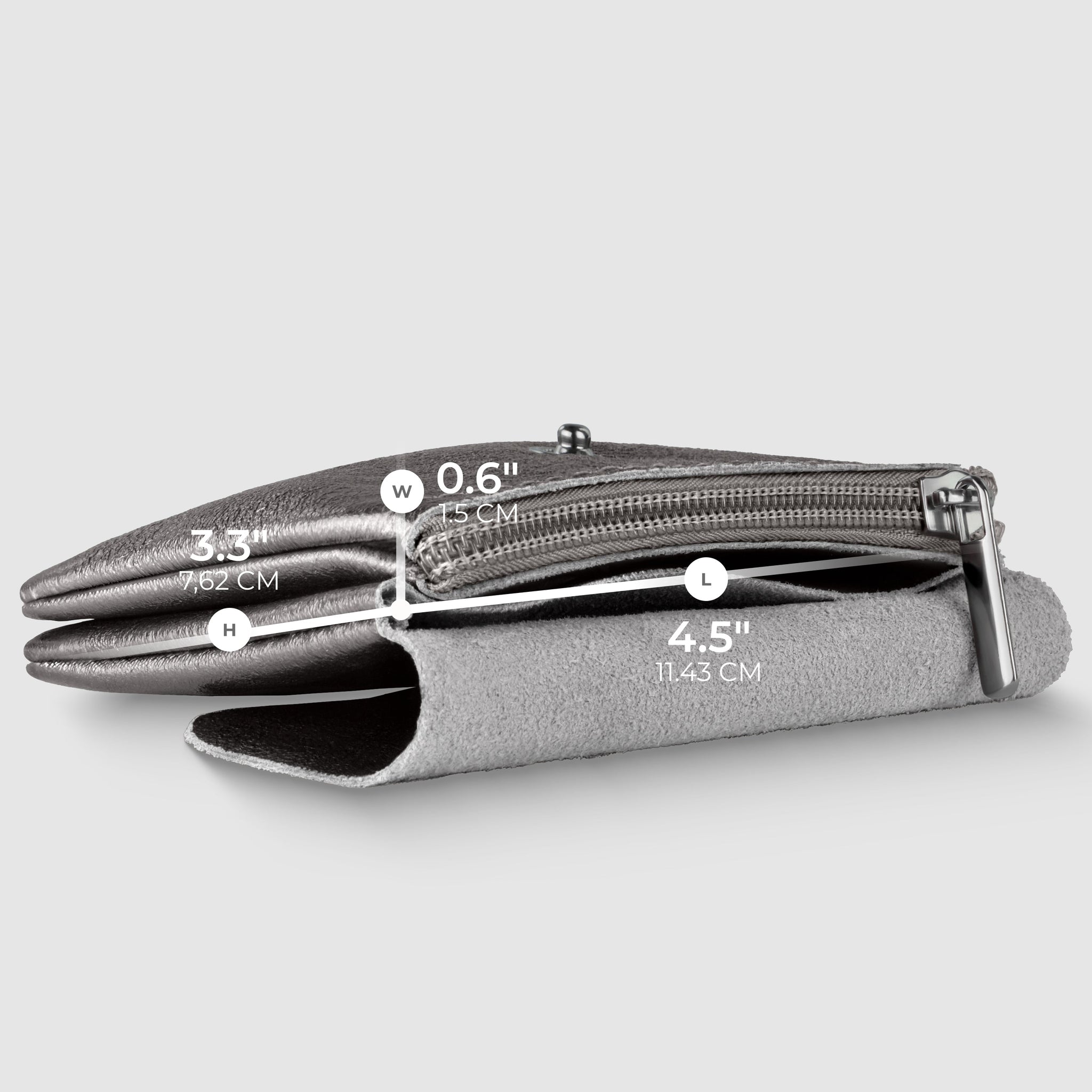 Metallic Suede Leather Wallet