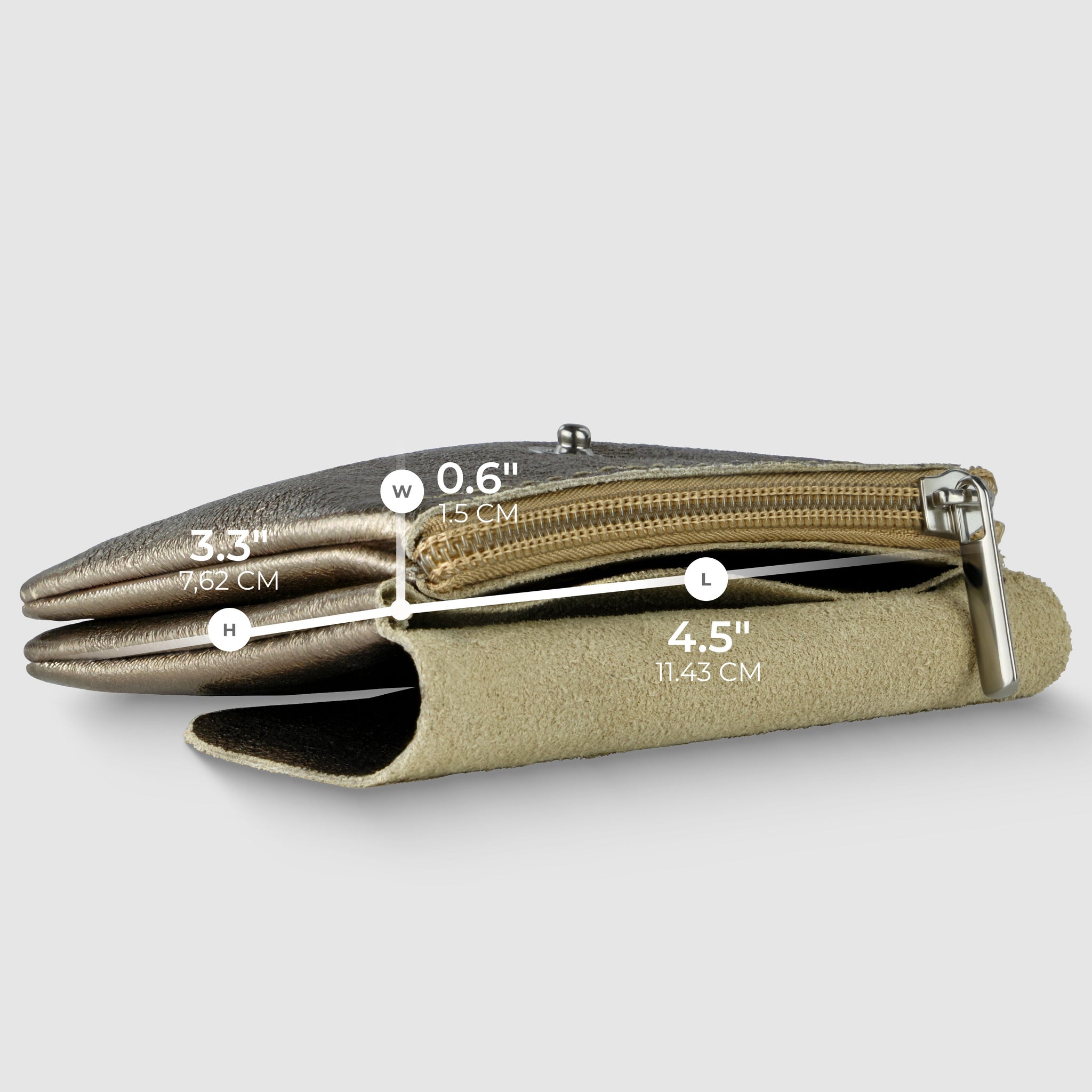 Metallic Suede Leather Wallet