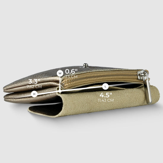 Metallic Suede Leather Wallet