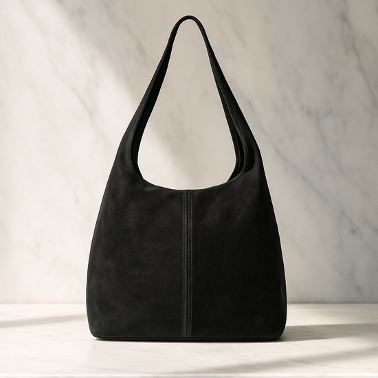 Suede Leather Hobo Bag