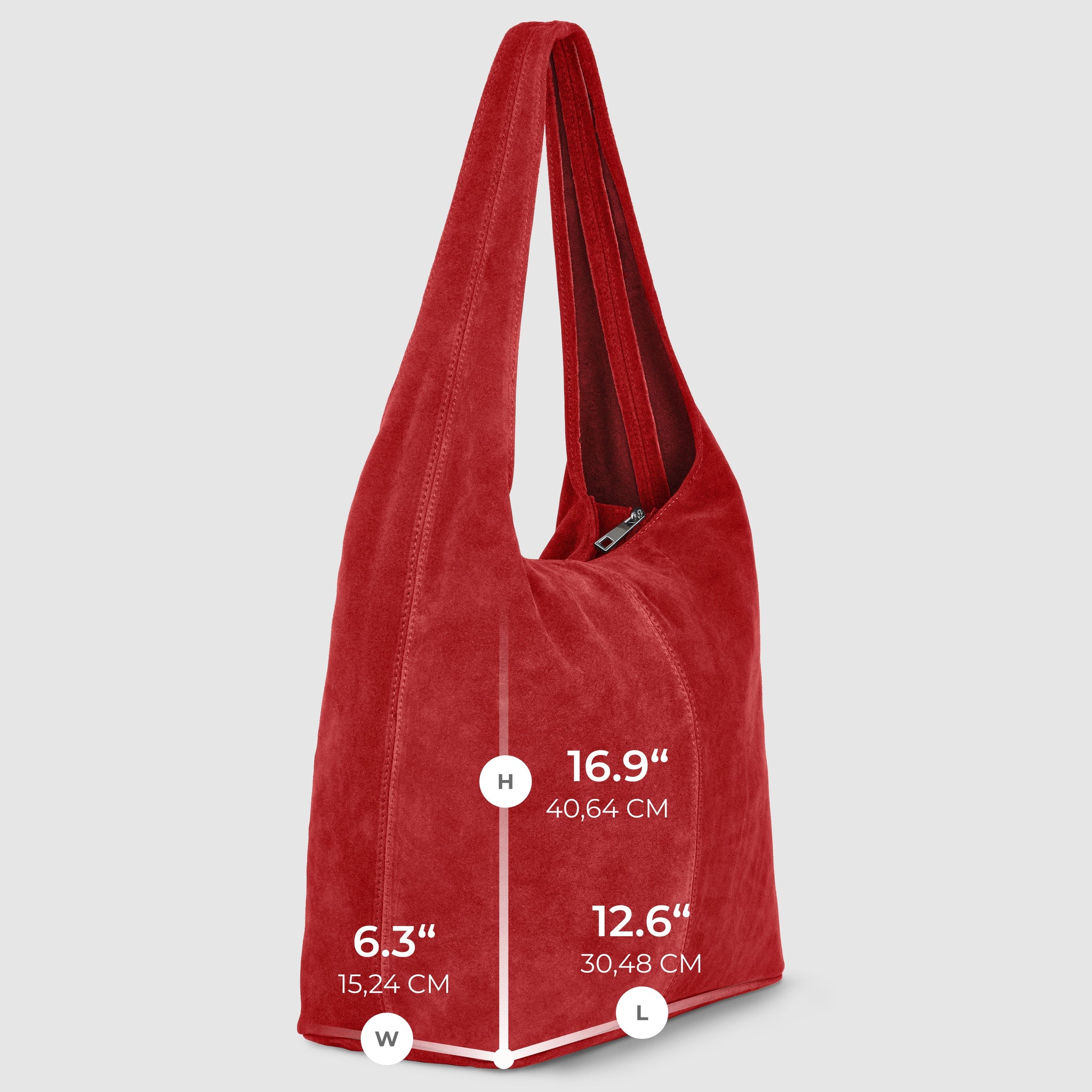 Suede Leather Hobo Bag