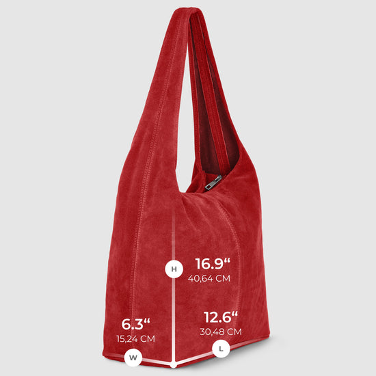 Suede Leather Hobo Bag