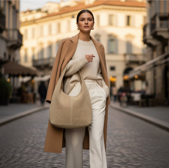 Suede Leather Hobo Bag