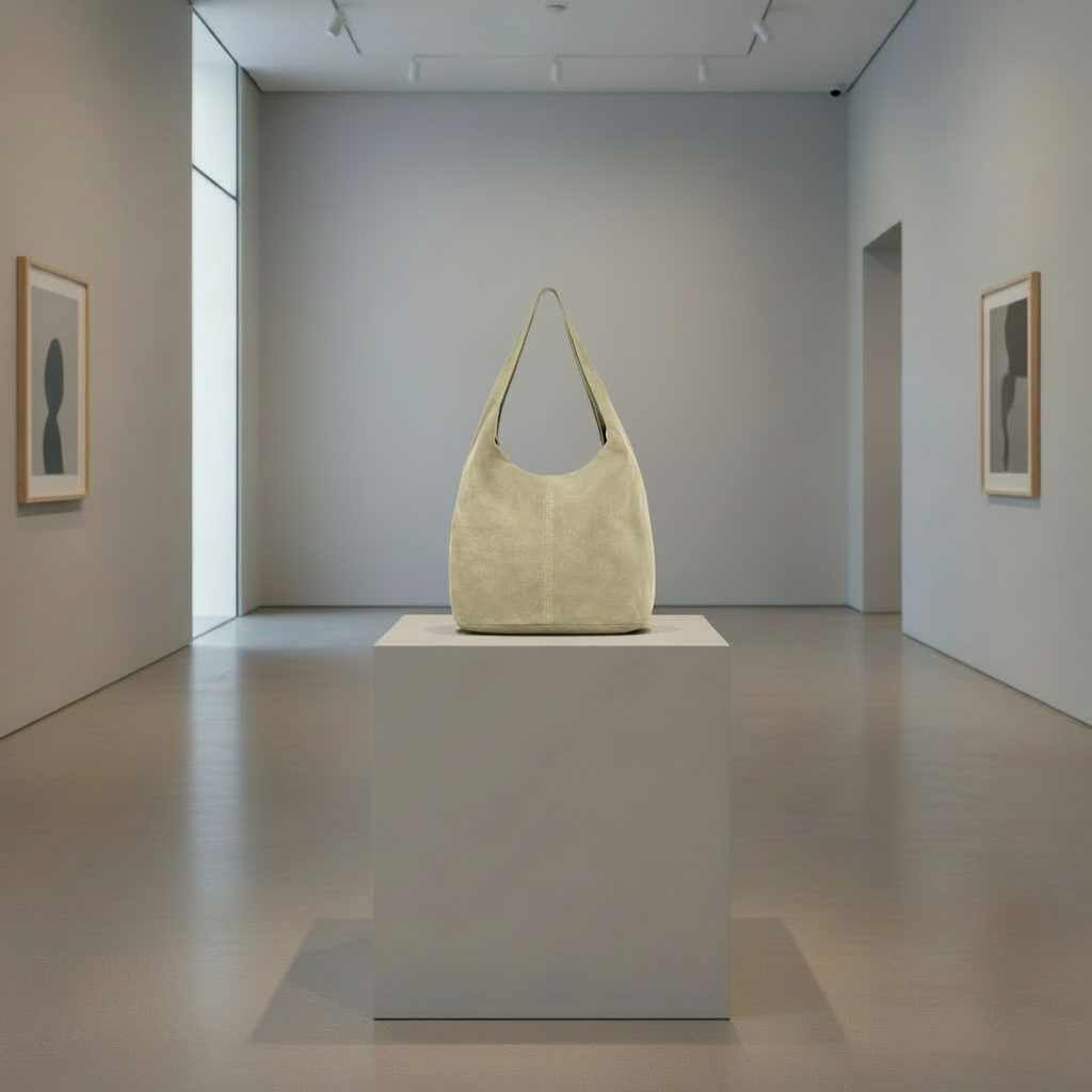 Suede Leather Hobo Bag