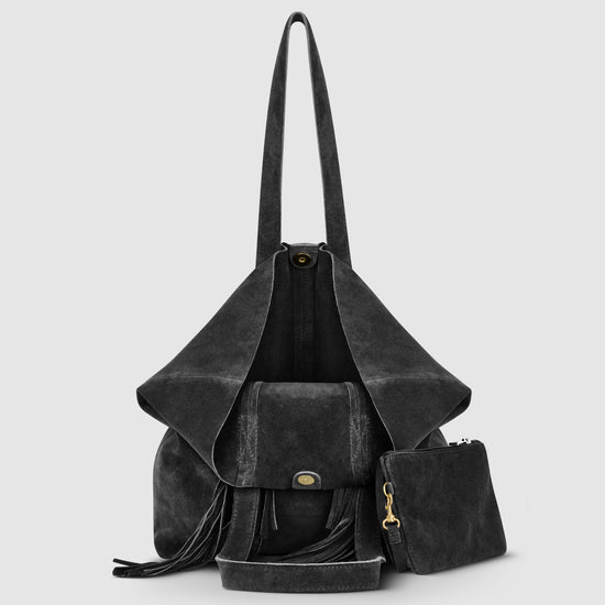 Suede Leather Tote Bag
