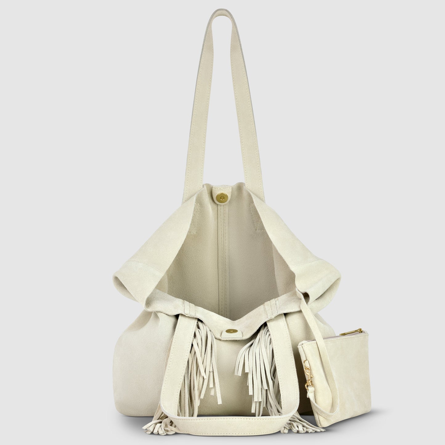 Suede Leather Tote Bag