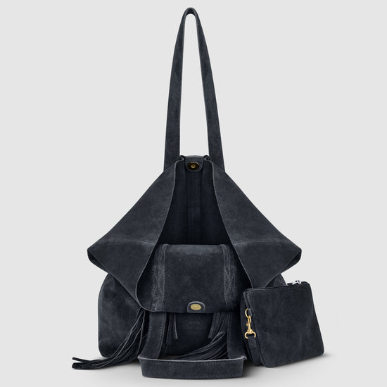 Suede Leather Tote Bag