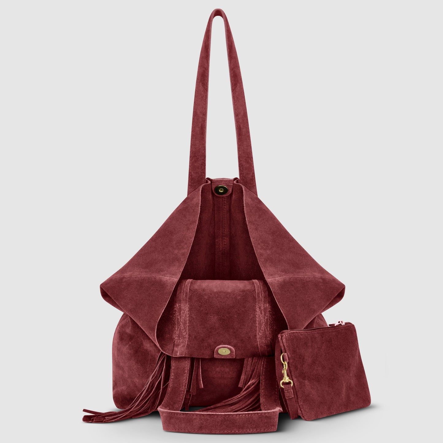 Suede Leather Tote Bag