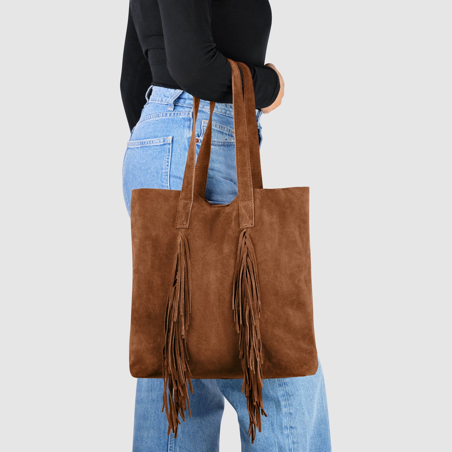 Suede Leather Tote Bag