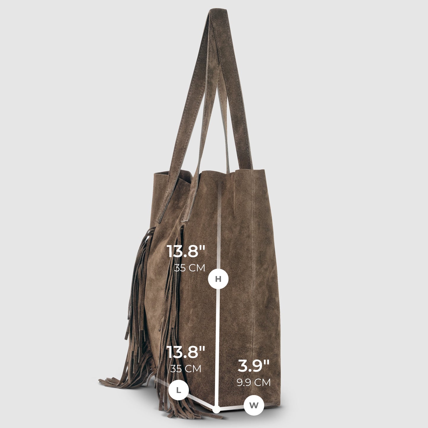 Suede Leather Tote Bag