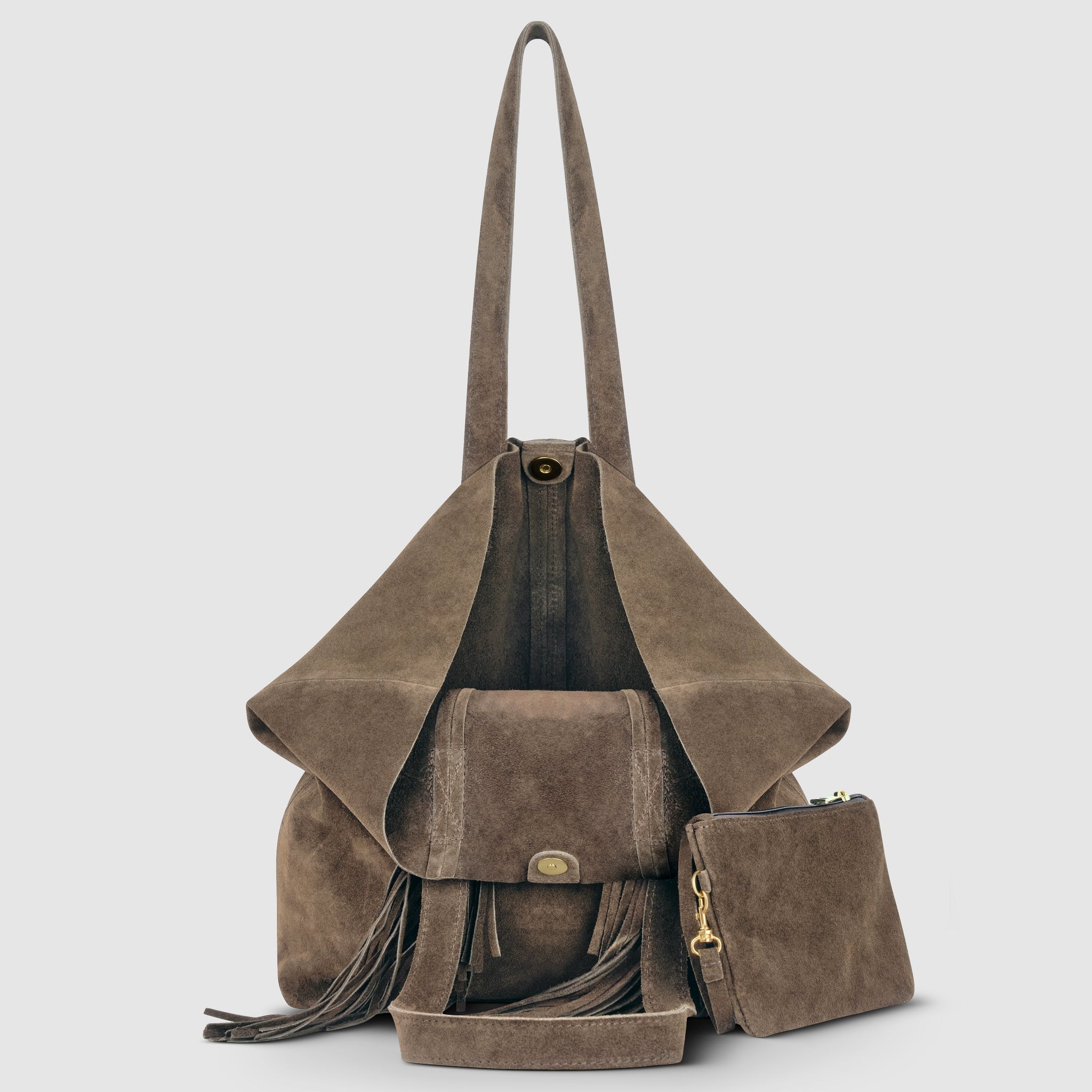 Suede Leather Tote Bag