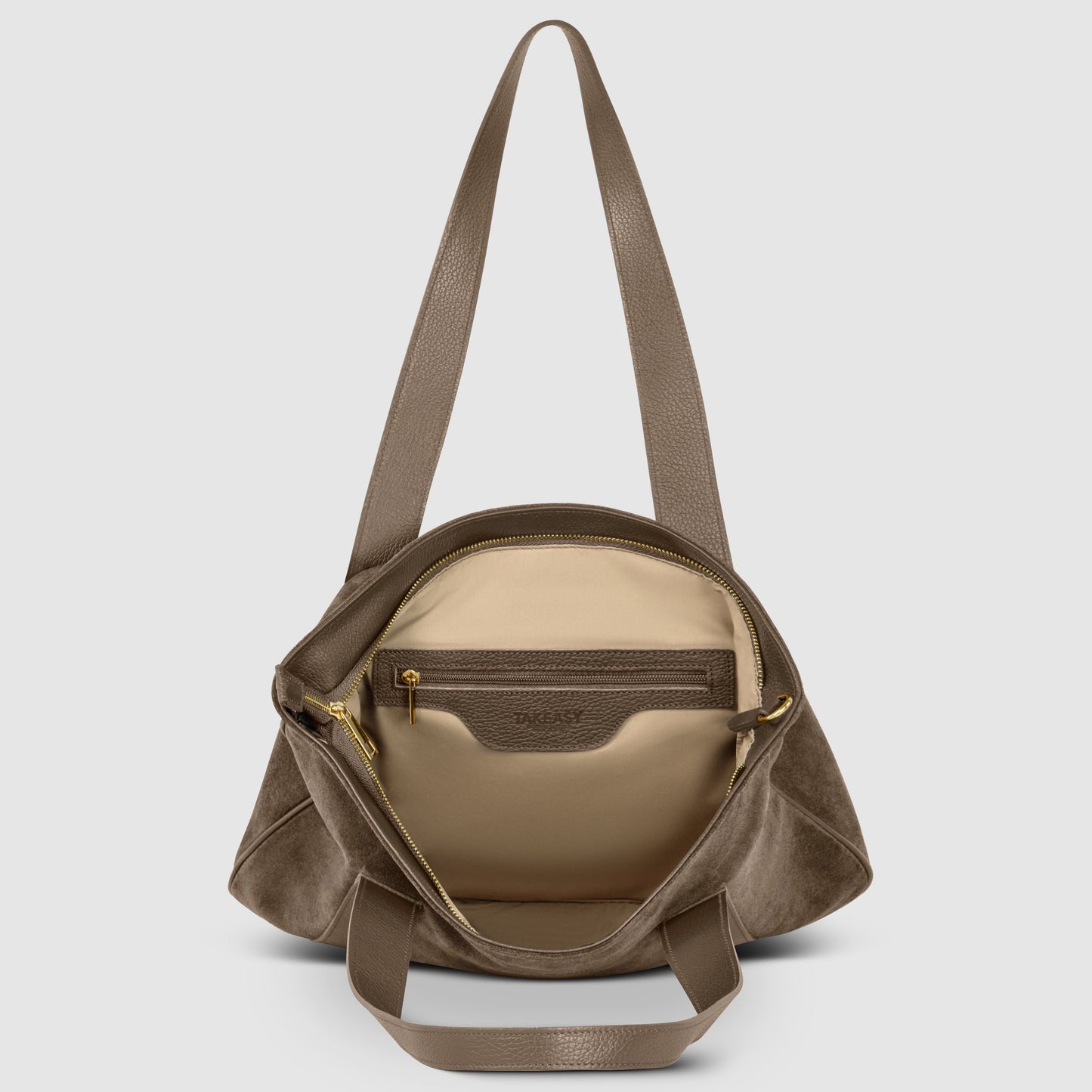 Suede Leather Satchel Bag