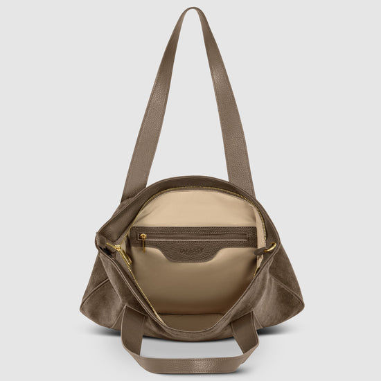 Suede Leather Satchel Bag