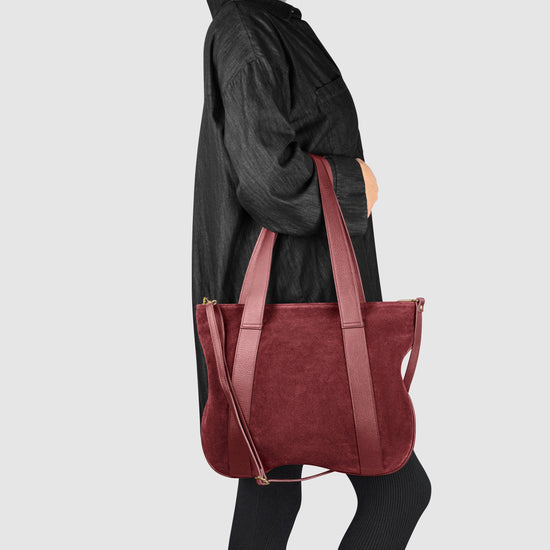 Suede Leather Satchel Bag