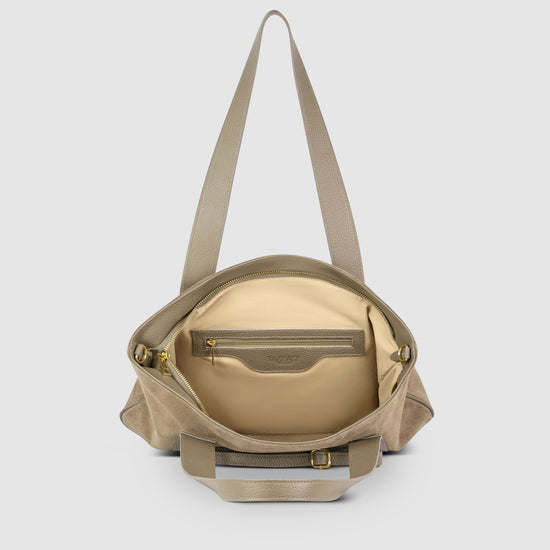 Suede Leather Satchel Bag