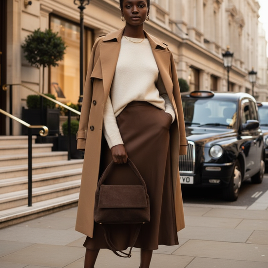 Suede Leather Top-Handle Bag