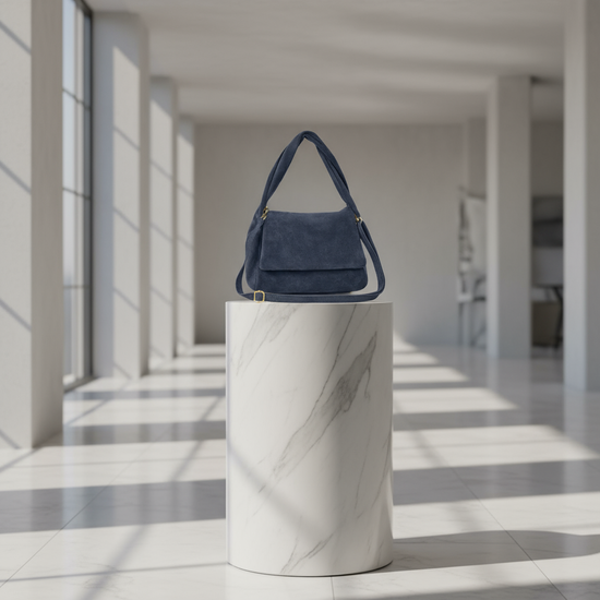 Suede Leather Top-Handle Bag