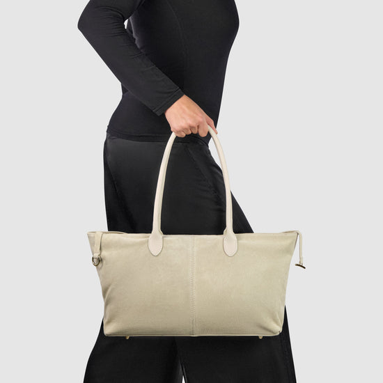 Suede Leather Satchel Bag