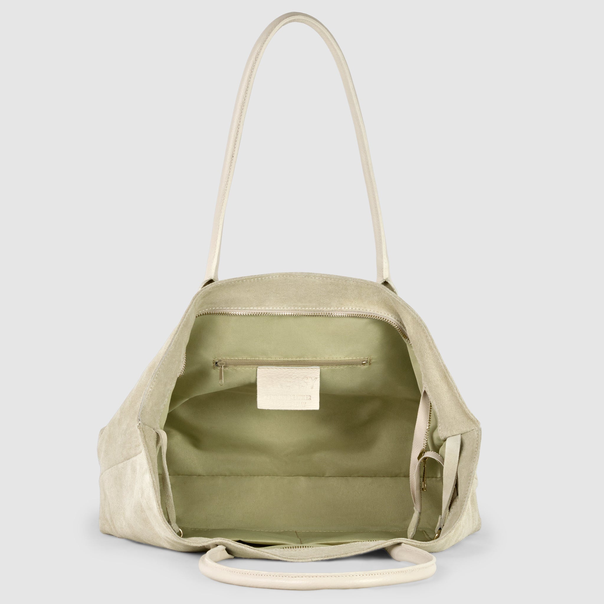 Suede Leather Satchel Bag