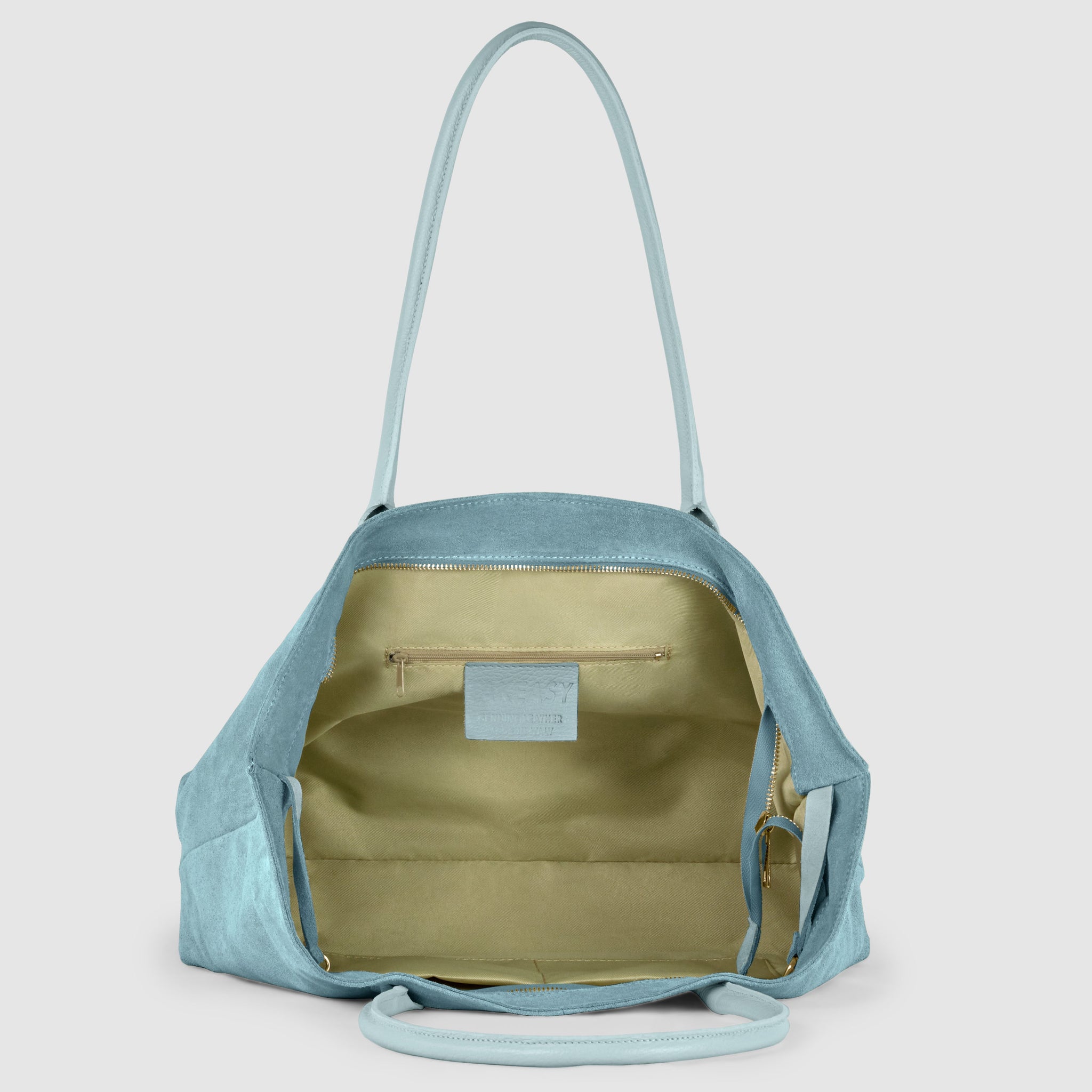 Suede Leather Satchel Bag
