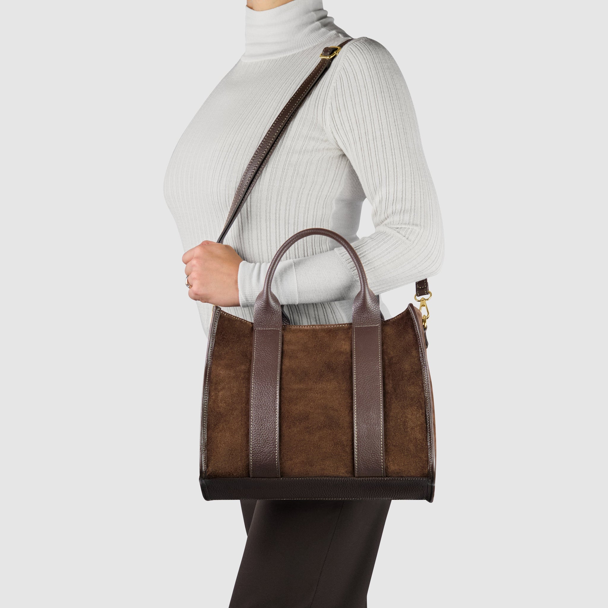 Suede Leather Tote Bag