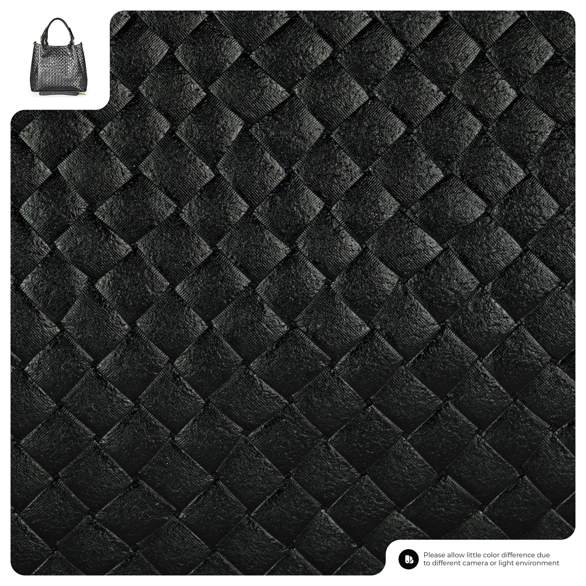 Weave Metallic Suede Leather Top-Handle Bag