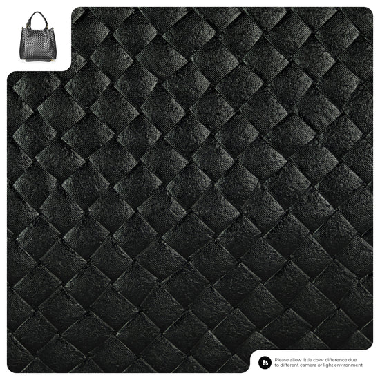 Weave Metallic Suede Leather Top-Handle Bag