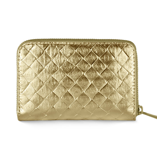 Weave Metallic Suede Leather Wallet
