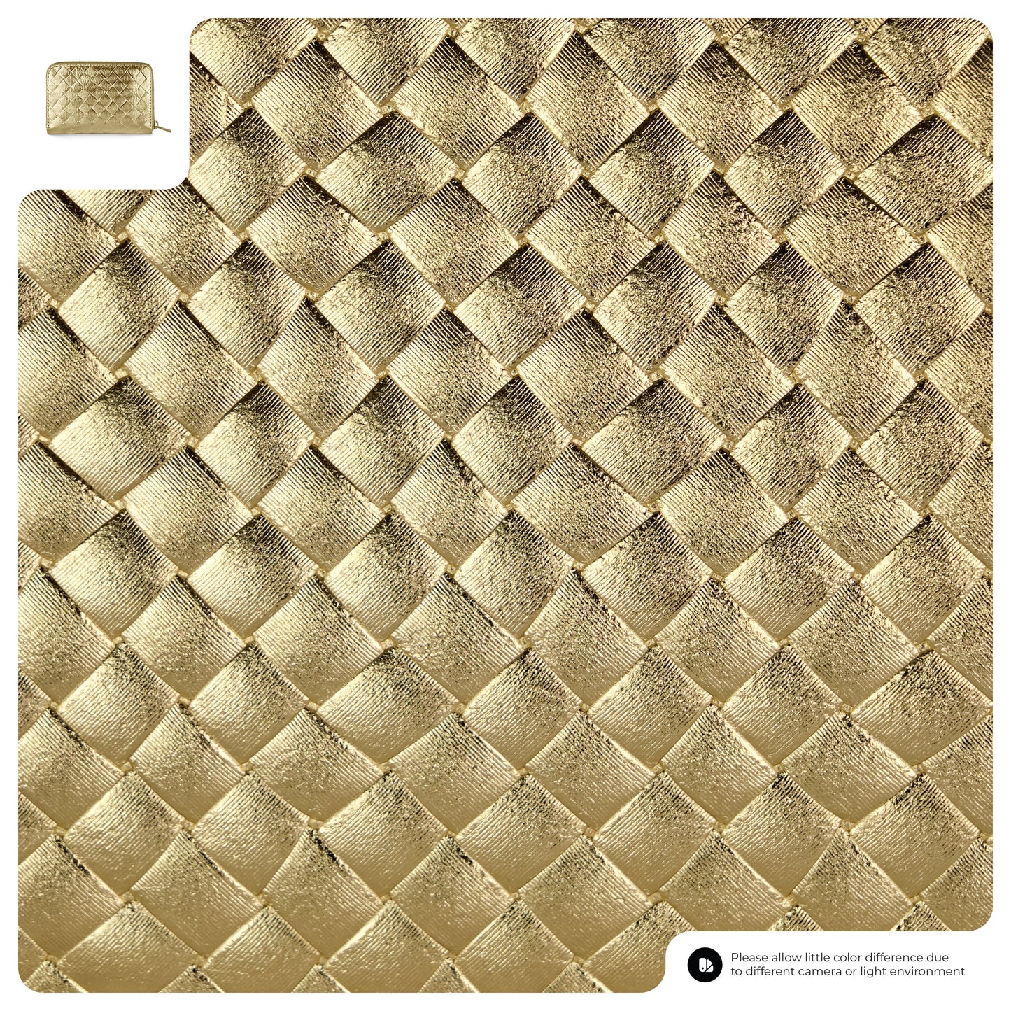 Weave Metallic Suede Leather Wallet
