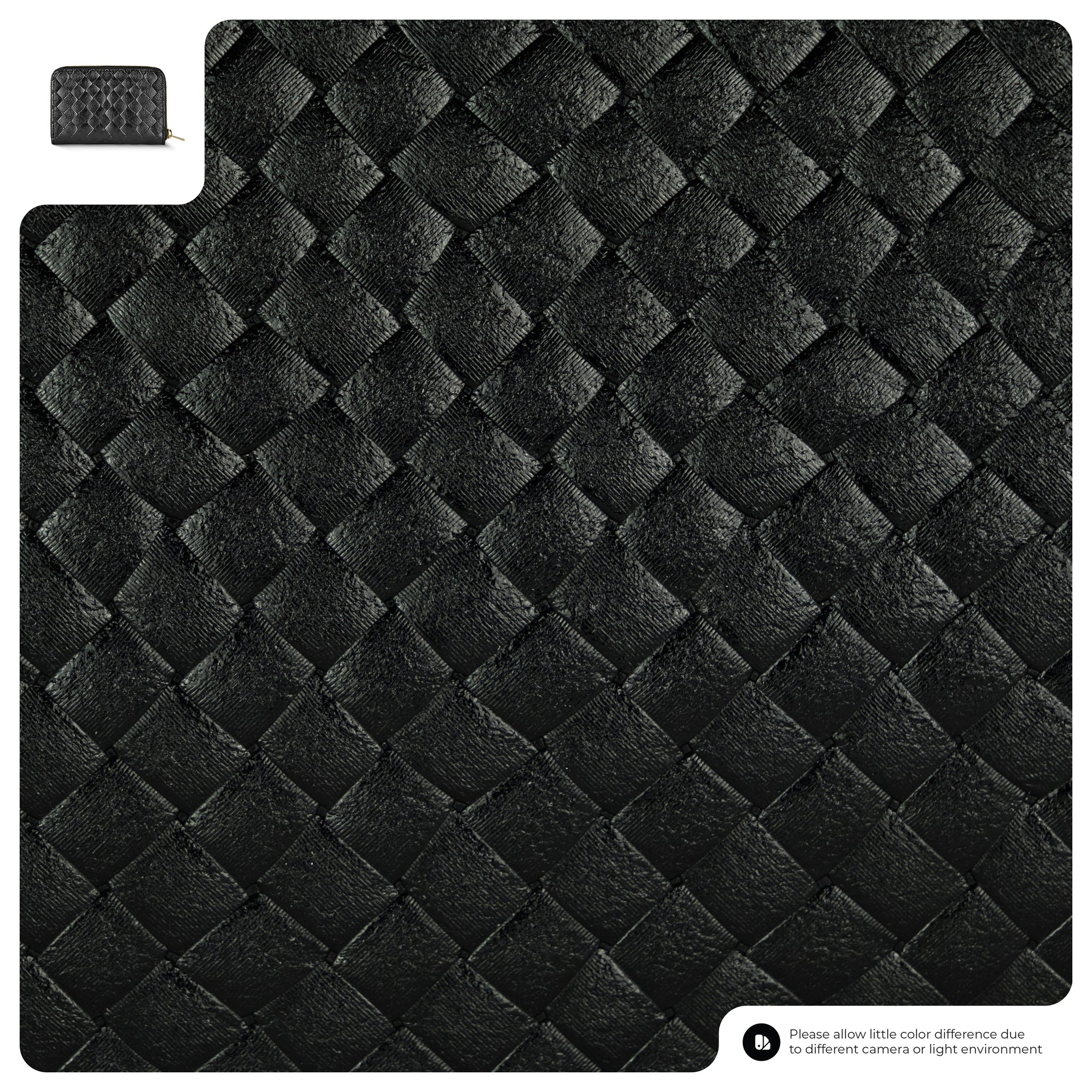 Weave Metallic Suede Leather Wallet
