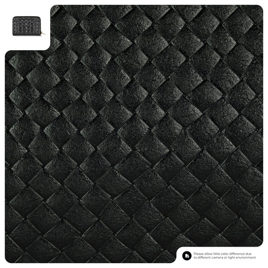 Weave Metallic Suede Leather Wallet