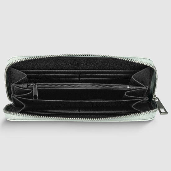 Weave Metallic Suede Leather Wallet